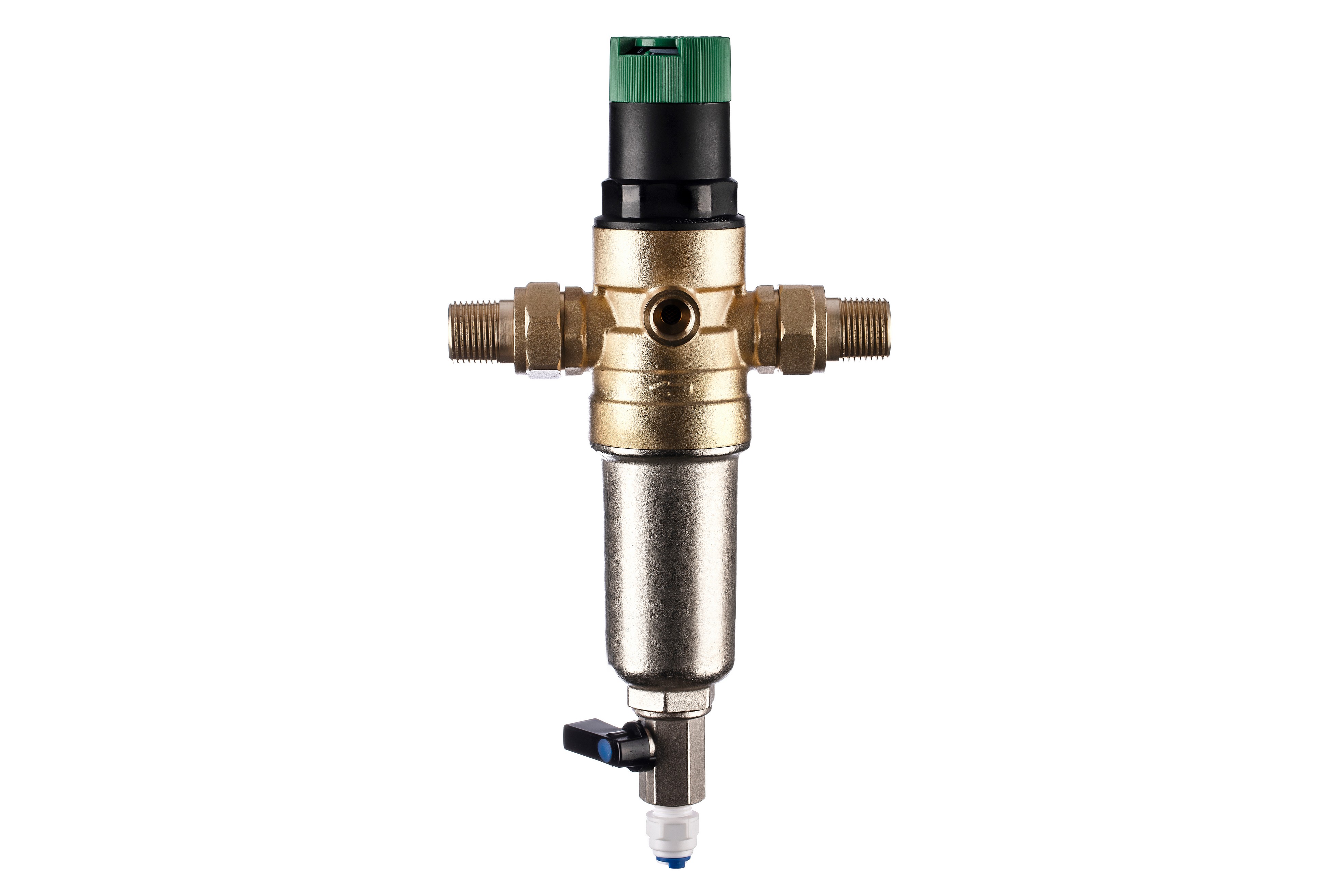 Фильтр сетчатый промывной Гейзер Бастион 7508155201 1/2" D52,5 мм, для горячей воды, с регулятором давления