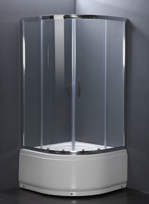 Душевой уголок Bandhours Ace 100, 100x100 см с высоким поддоном профиль хром стекло прозрачное