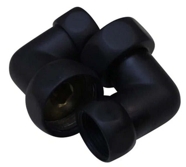 Соединитель угловой Melodia MKP21024Cbk для полотенцесушителя,  1" x 3/4" В/В, (пара), черный матовый