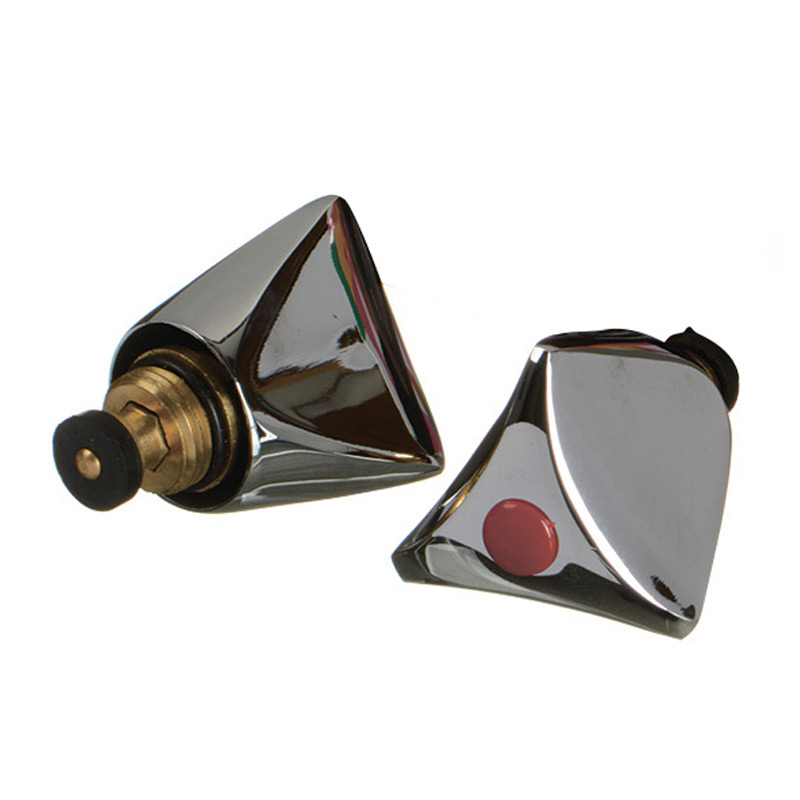 Комплект для смесителя Melodia Lucia MKP12003C: маховик Cross + кран-букса 1/2" 8x20 резина) по 2 шт, хром