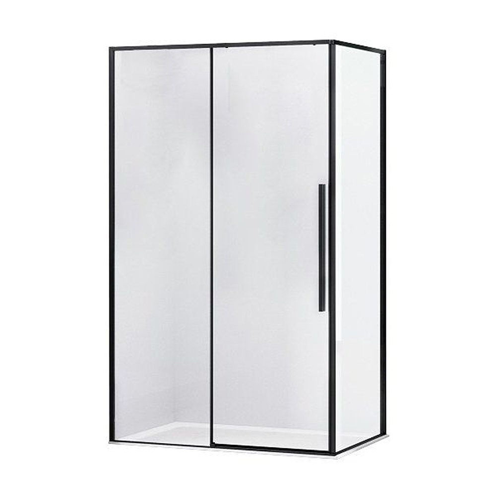Душевой уголок Bandhours Gemini/Vega-Glass 910, 100x90 см профиль черный, стекло прозрачное