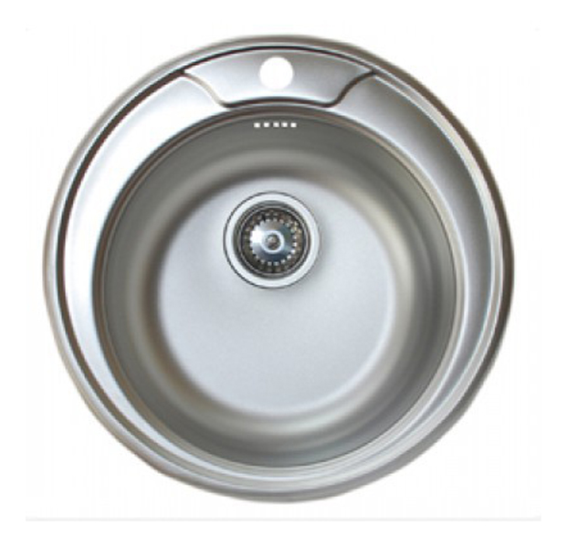 Мойка кухонная Accoona D 490x160 (0,6), круглая, с сифоном, крепежом и уплотнителем, нержавеющая сталь / глянцевая