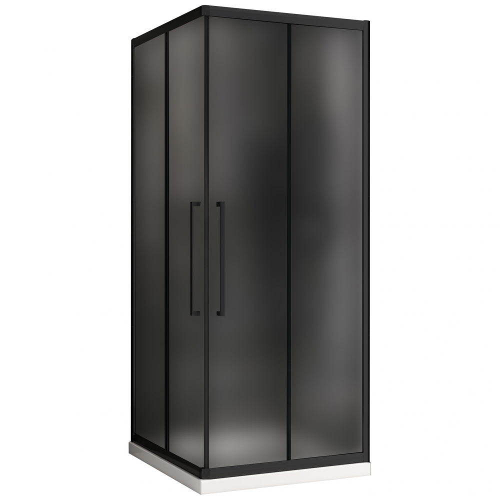 Душевой уголок Abber Schwarzer Diamant AG02080BMH без поддона, 80x80x195 см, стекло матовое / профиль черный