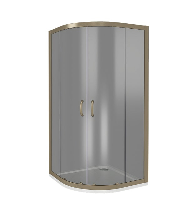 Душевой уголок Good Door Jazze R-100-B-BR профиль бронза, стекло тонированное/бронза
