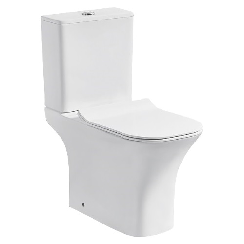 Унитаз-компакт CeramaLux N 1215-P безободковый, сиденье микролифт, белый