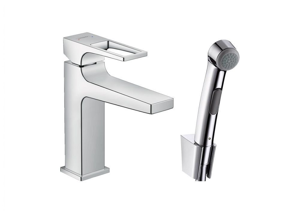 Смеситель Hansgrohe Metropol 74522000 для раковины с гигиеническим душем