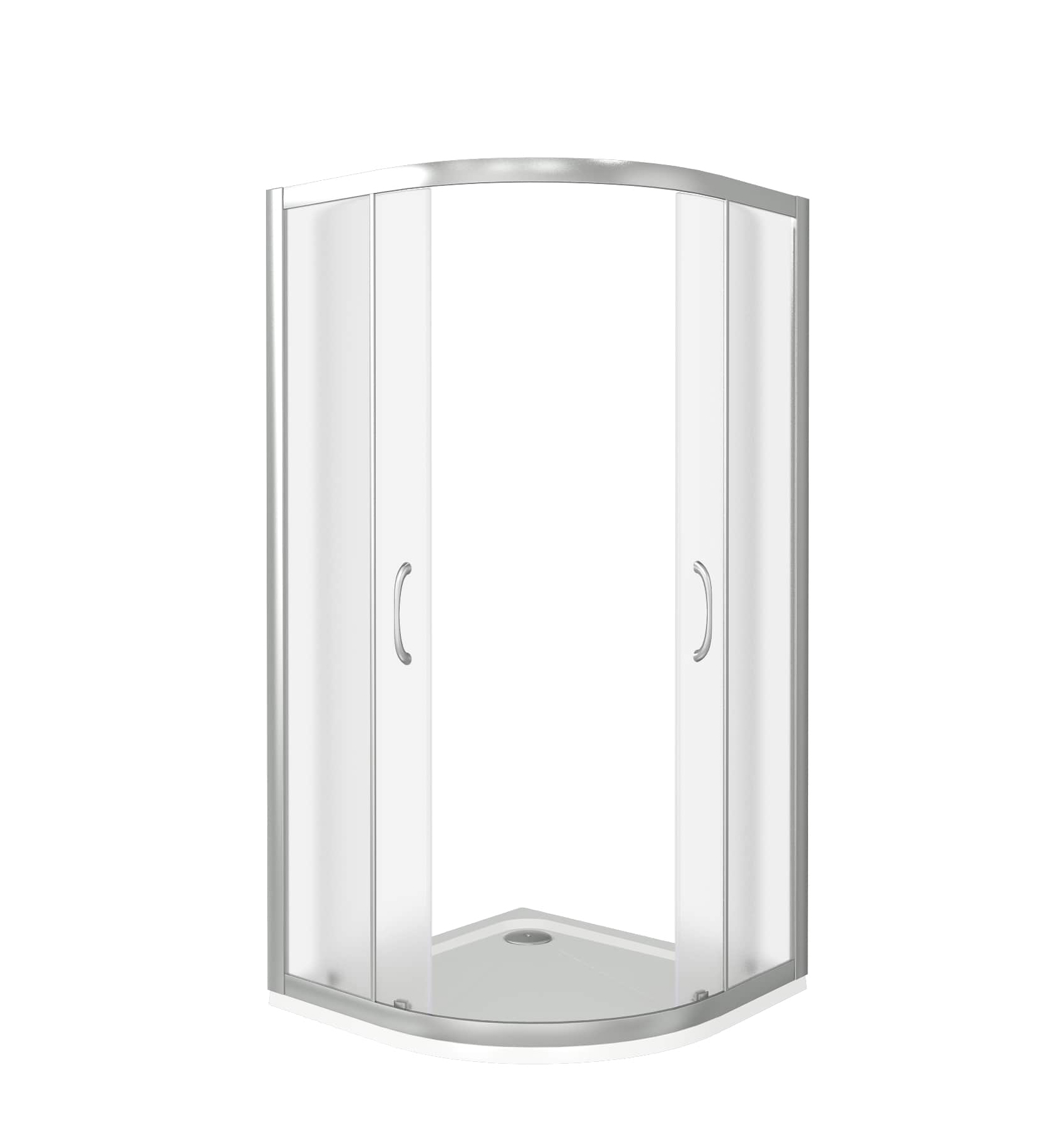 Душевой уголок Good Door Latte R-100-G-WE профиль анодированый алюминий, стекло матовое