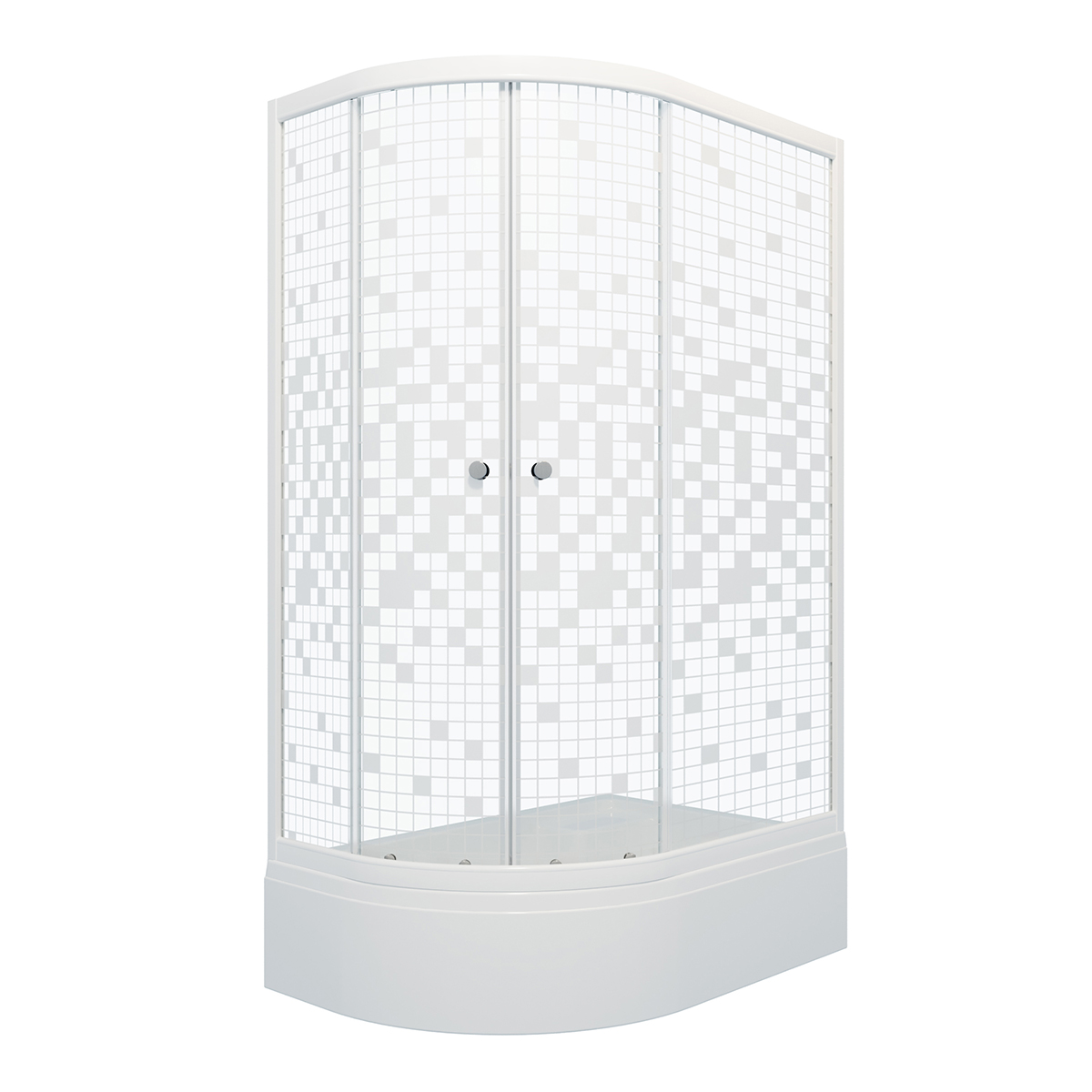 Душевое ограждение Triton Коралл 120x80x205,5 В, поддоном, стекло прозрачное/мозаика, профиль белый