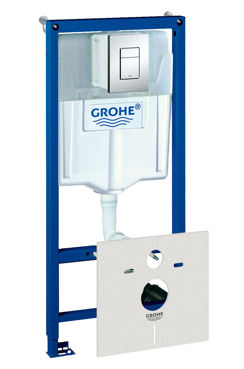 Инсталляция для унитаза Grohe Rapid SL 38775001 4 в 1 в сборе, с клавишей смыва Skate Cosmopolitan