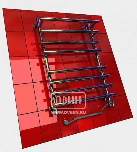 Полотенцесушитель электрический Двин F primo electro 800x600 с полкой, ТЭН слева, хамелеон