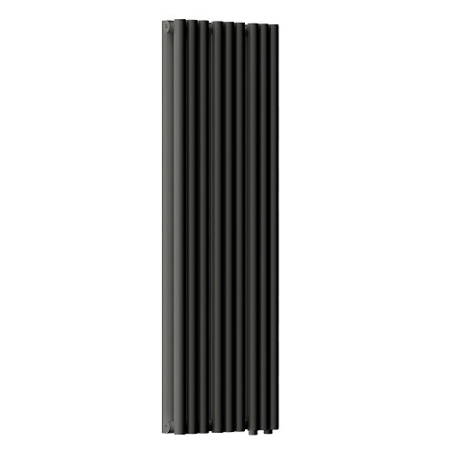 Радиатор стальной Empatiko Takt LR2-352-1750 Coal Black 352x1786 18 секций, вертикальный 2-трубчатый, нижнее подключение, черный угольный