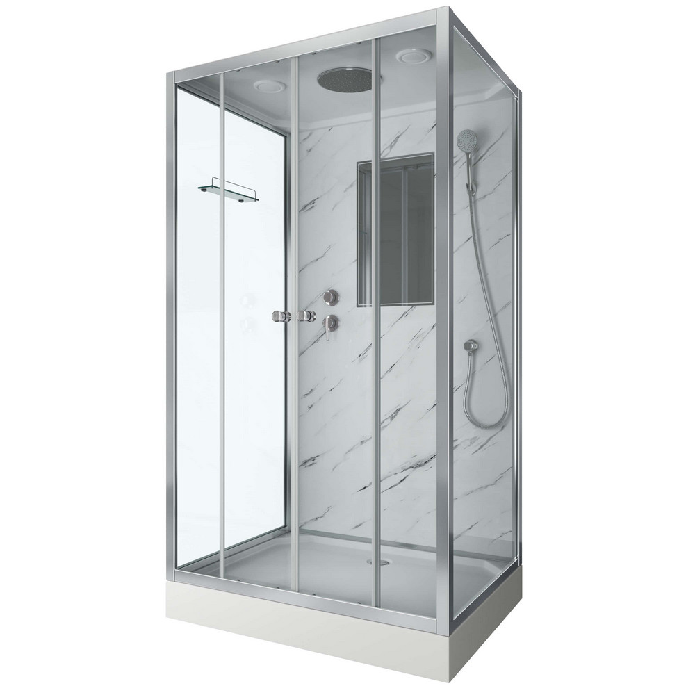 Душевая кабина Niagara Lux NG-7772QM 120x90 см, стекло прозрачное / профиль хром