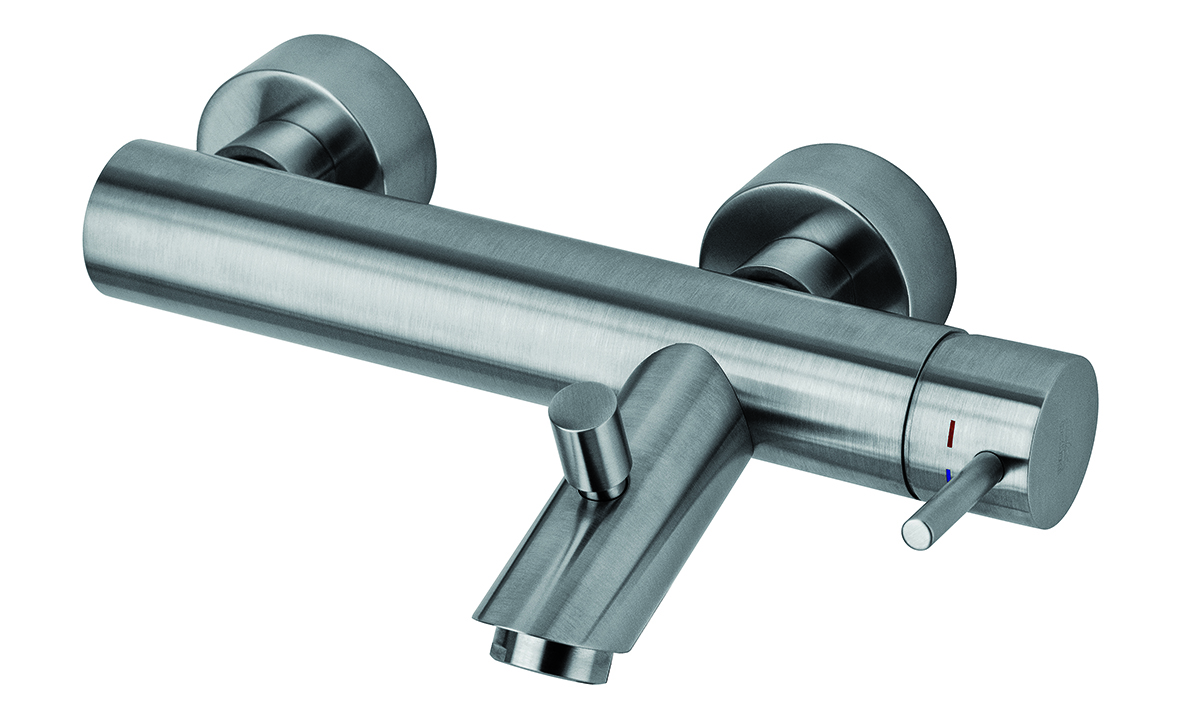 Смеситель Paffoni Light LIG022ST для ванны с душем, без душевого набора, сталь
