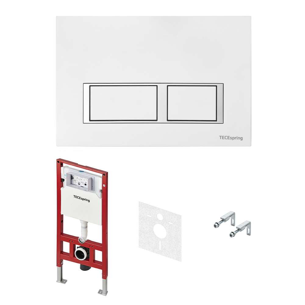 Система инсталляции для унитаза TECE TECEspring S955203 с клавишей смыва TECEspring V, белый глянцевый