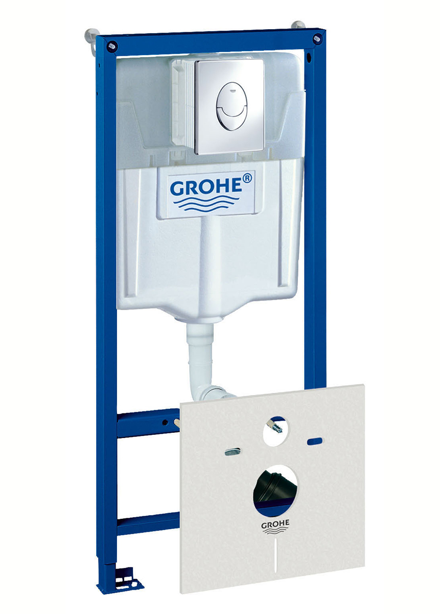 Инсталляция для унитаза Grohe Rapid SL 38750001 4 в 1 в сборе, с клавишей смыва Skate Air