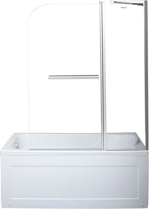 Шторка на ванну Aquanet SG-1200, прозрачное стекло, профиль хром
