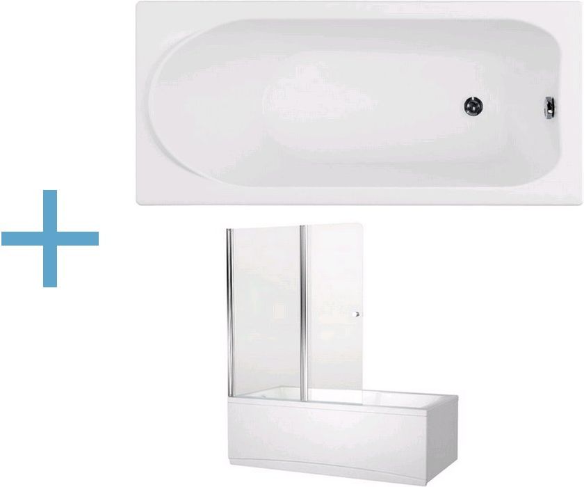 Ванна акриловая Aquanet Nord 150x70 + шторка Aquanet Alfa 4 NF6222-pivot