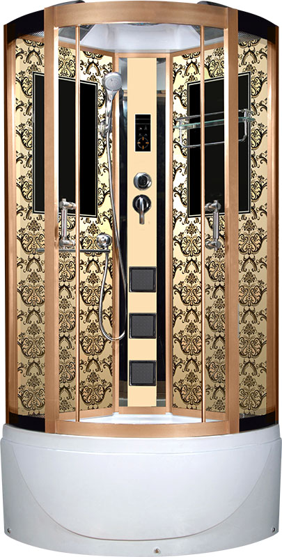 Душевая кабина Niagara Lux 7790G 90x90 см, стекло прозрачное / профиль золото