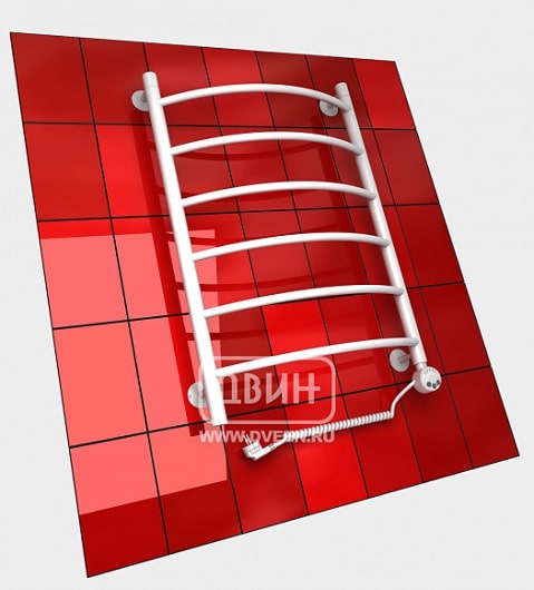 Полотенцесушитель электрический Двин R electro 800x600, ТЭН справа, белый