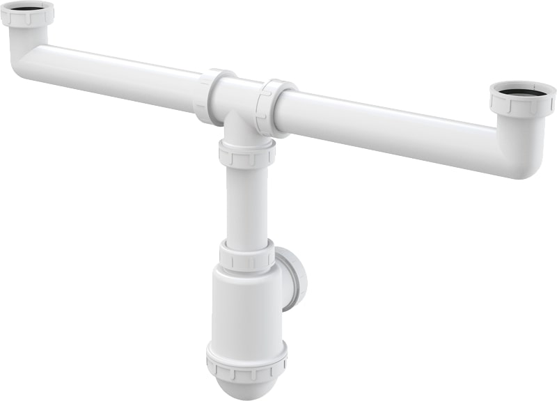 Сифон для мойки AlcaPlast A448-DN50/40 для двух моек, без выпуска