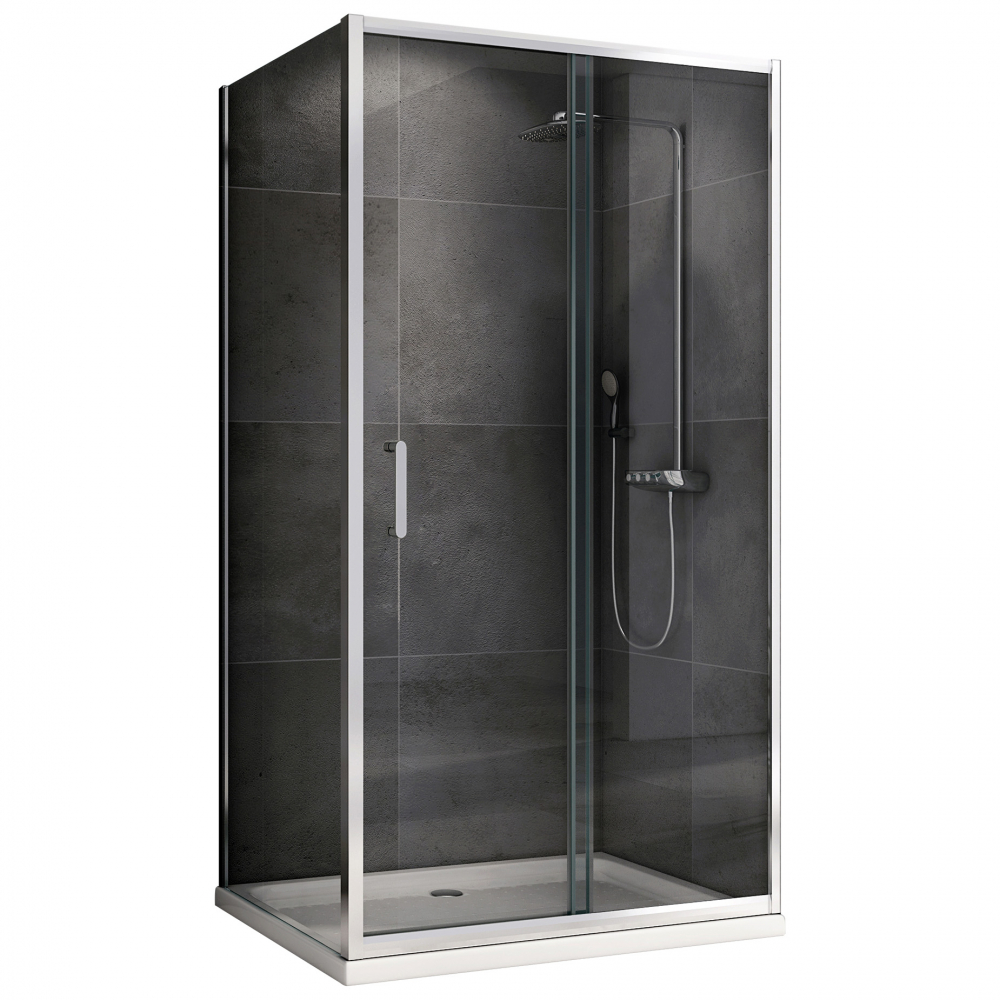 Душевой уголок ABBER Schwarzer Diamant AG301305-S605 без поддона, 60x130x190 см, стекло прозрачное / профиль хром