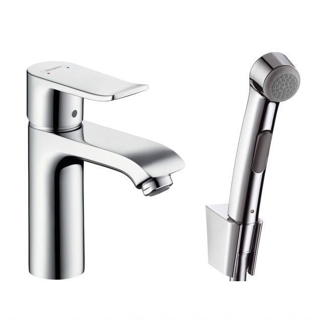 Смеситель Hansgrohe Metris 31285000 для раковины с гигиеническим душем