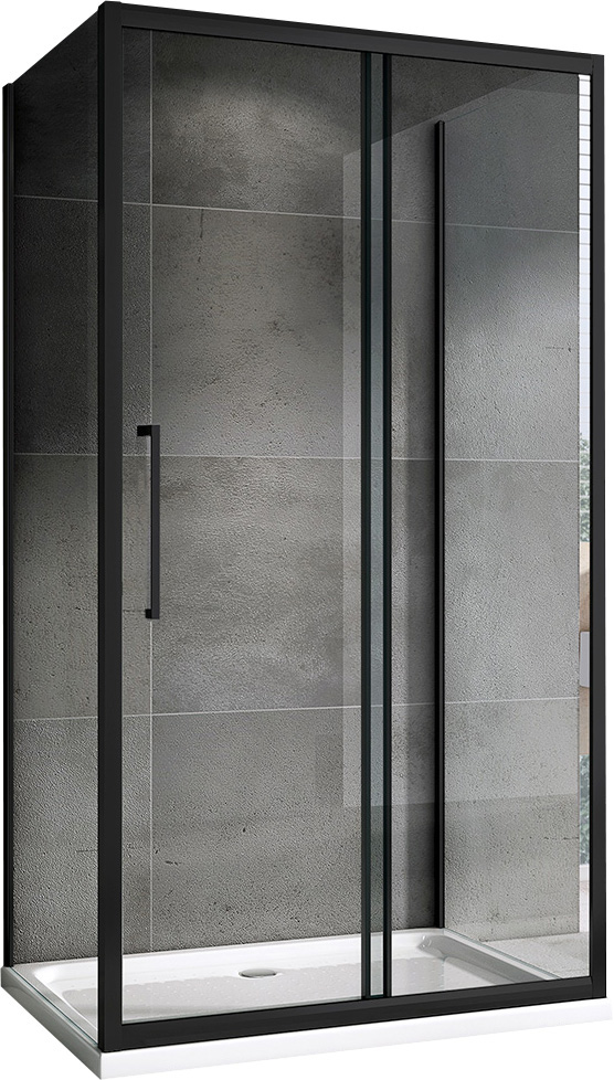 Душевой уголок ABBER Schwarzer Diamant AG30160BH-S50B-S50B без поддона, 50x160x195 см, стекло прозрачное / профиль черный