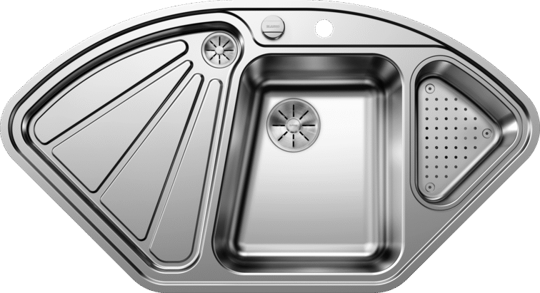 Мойка кухонная Blanco Delta - IF клапан-автомат, сталь / зеркальная полировка
