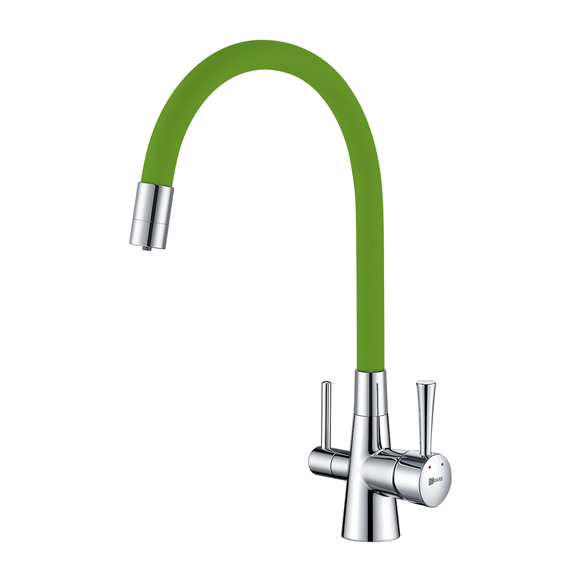 Смеситель Lemark Comfort LM3075C-Green для кухни с подключением к фильтру с питьевой водой, хром / зеленый