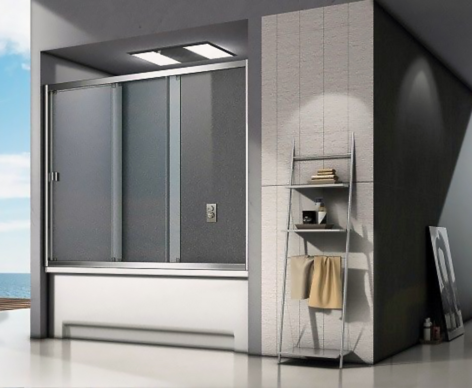 Шторка на ванну Good Door Screen WTW-180-G-CH 180x140, стекло рифленое