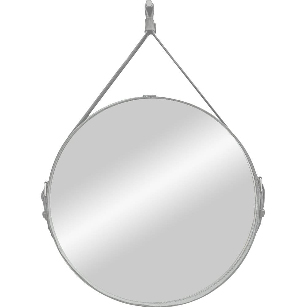 Зеркало Continent Ритц White D650 круглое, кожаный ремень, белый