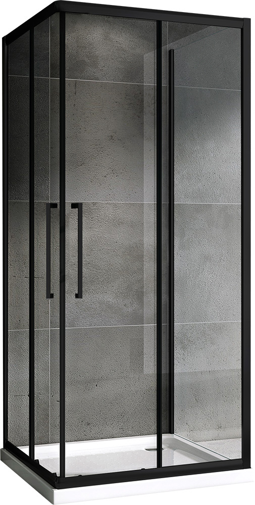 Душевой уголок Abber Schwarzer Diamant AG02090BH-S90B без поддона, 90x90x195 cм, стекло прозрачное / профиль черный