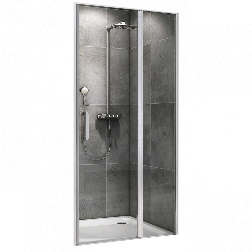 Душевая дверь Abber Sonnenstrand AG04120S распашная 120x195 cм, стекло прозрачное / профиль хром