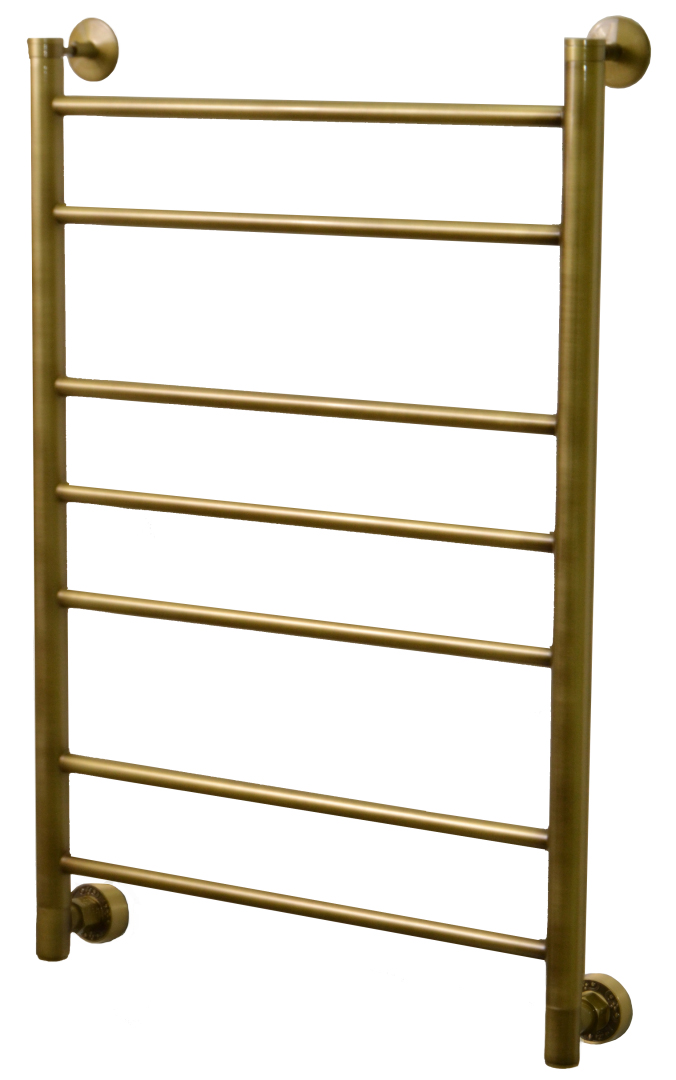 Полотенцесушитель водяной Bronze de Luxe Декор 600x500 нижнее подключение с уголками, бронза