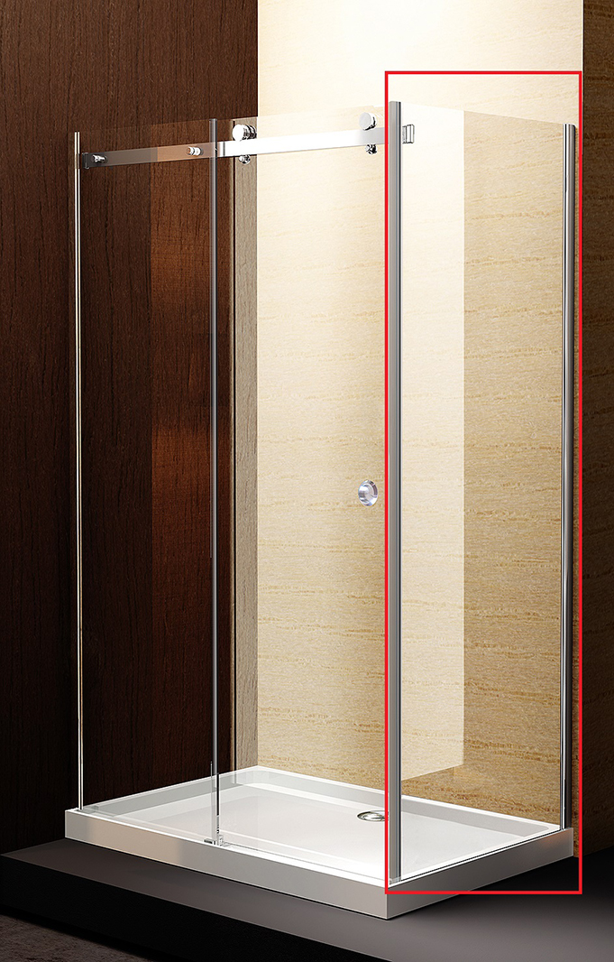 Стенка боковая Avek Gold S, 90x195, стекло прозрачное, профиль хром