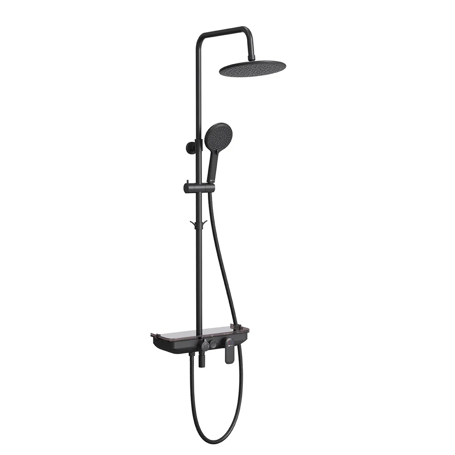 Душевая стойка Lemark Tropic LM7012BL для ванны и душа, черный