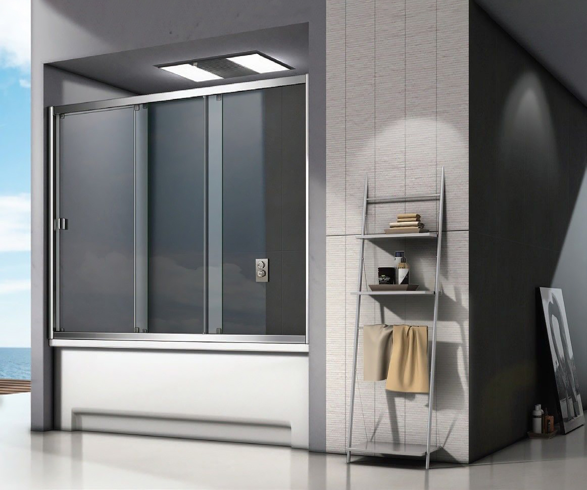 Шторка на ванну Good Door Screen WTW-130-C-CH 130x140, стекло прозрачное