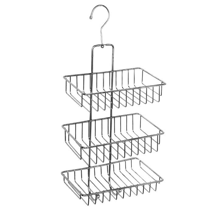 Полка Milardo Shelf 015W03HM44 15, трехъярусная с крючком, проволока стальная, хром