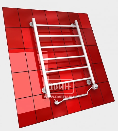 Полотенцесушитель электрический Двин J electro 800x600, ТЭН справа, белый