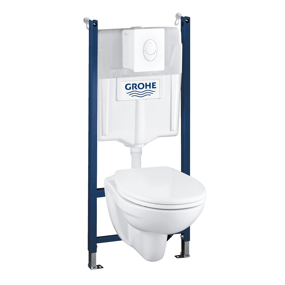 Система инсталляции для унитаза Grohe Solido 39116000 4 в 1: система инсталляции + клавиша смыва Skate Air (белый) + подвесной унитаз с сиденьем микролифт