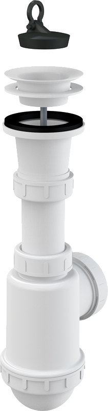 Сифон для мойки AlcaPlast A442-DN50/40 с выпуском, с пробкой