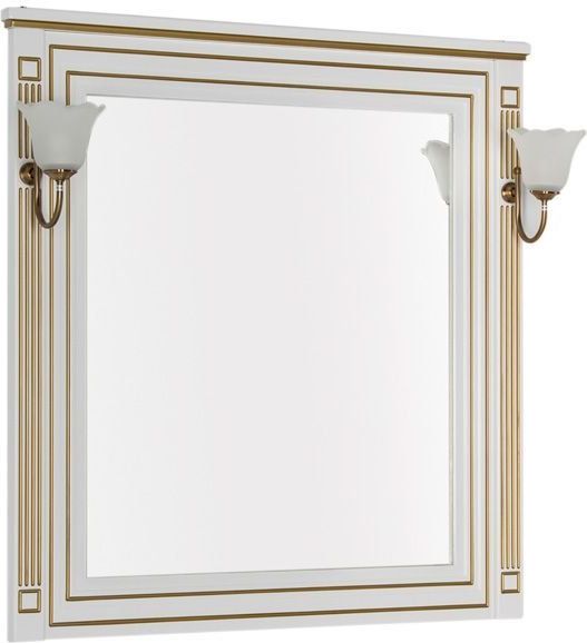 Зеркало Aquanet Паола 90  белый/золото