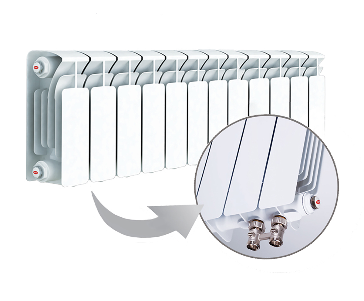 Радиатор биметаллический Rifar Base Ventil 200, 12 секций, нижнее подключение левое