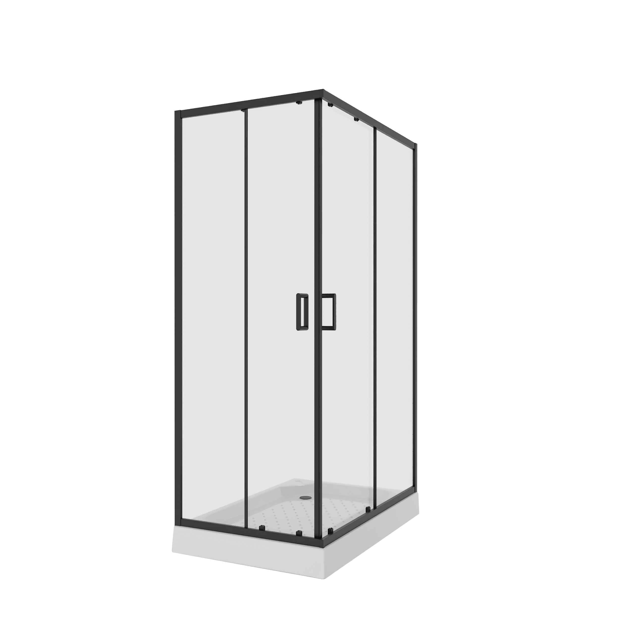 Душевой уголок Niagara Nova NG-6881-08 BLACK 100x80 см, стекло прозрачное, профиль черный