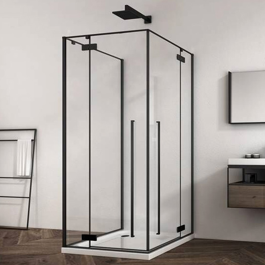 Душевой уголок Abber Eins AG06099B без поддона, 90x90x195 cм, стекло прозрачное / профиль черный