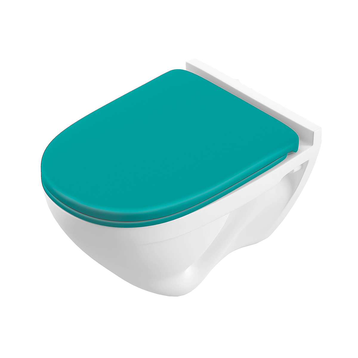 Унитаз подвесной Sanita Luxe Attica Luxe Color Sea SL сиденье с микролифтом, белый/бирюзовый