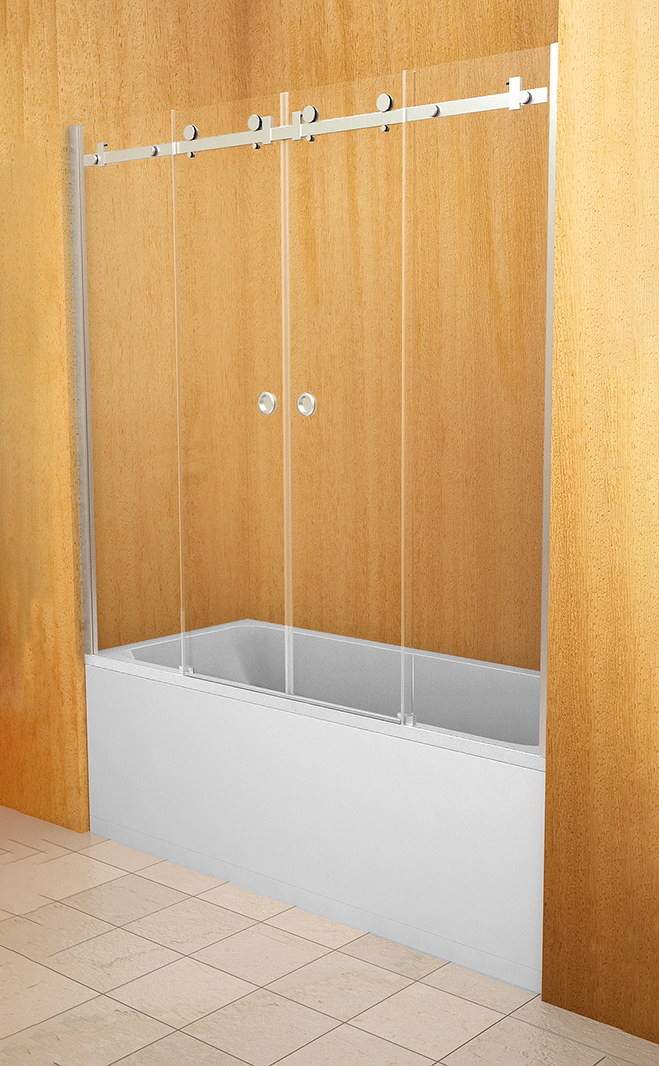 Шторка на ванну Avek Gold CX, 180x150, стекло прозрачное, профиль хром