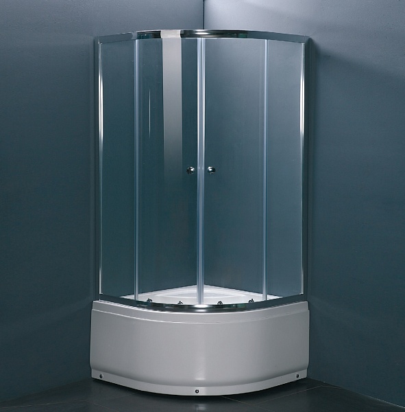 Душевой уголок Bandhours Sigma-2, 90x90 см с высоким поддоном профиль хром стекло прозрачное