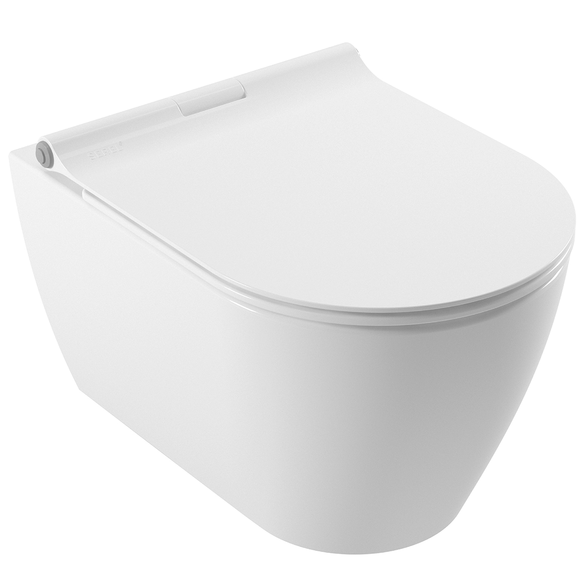 Унитаз подвесной Serel Saphire SP26SL 355x530, безободковый, с сиденьем микролифт, белый
