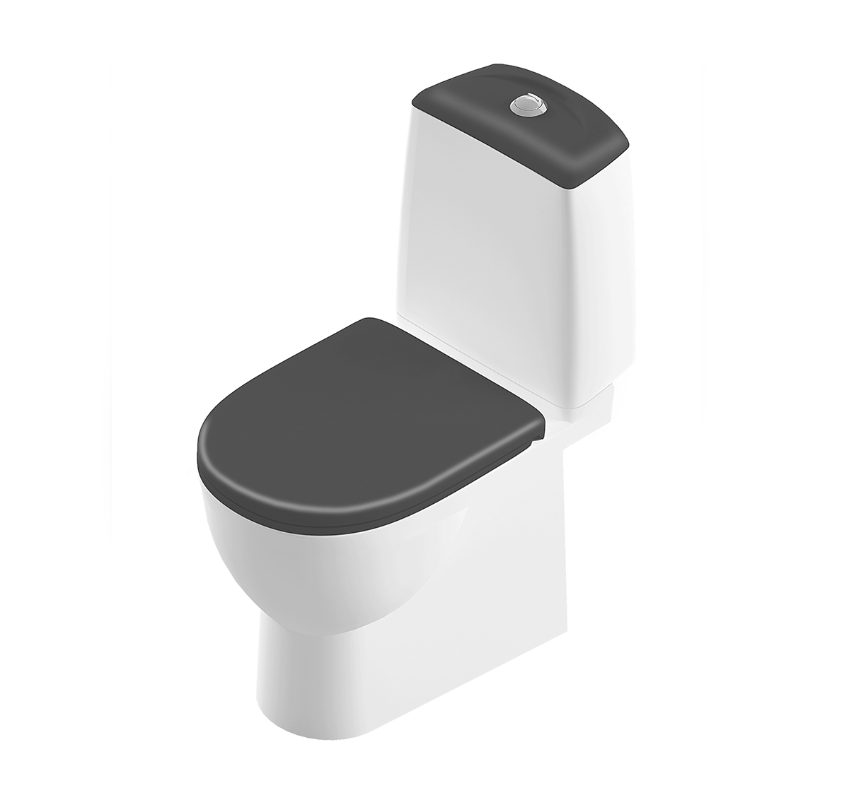 Унитаз-компакт Sanita Luxe Best Color Black SL DM, белый/черный, универсальный выпуск, сиденье с микролифтом